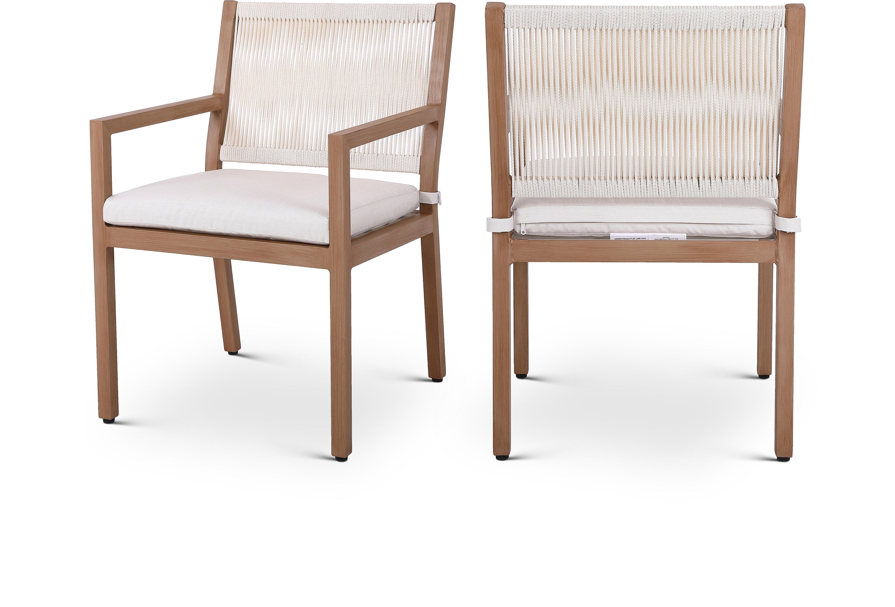 Maui Water Resistant Fabric Upholstered Outdoor Patio Dining Arm Chair