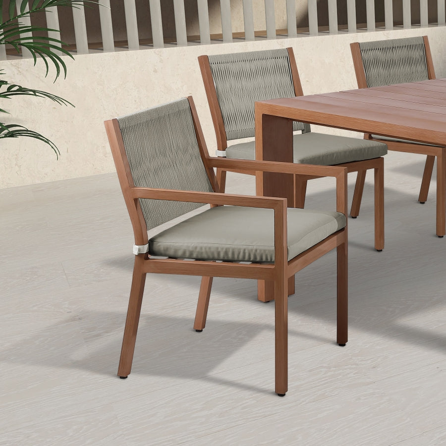 Maui Water Resistant Fabric Upholstered Outdoor Patio Dining Arm Chair