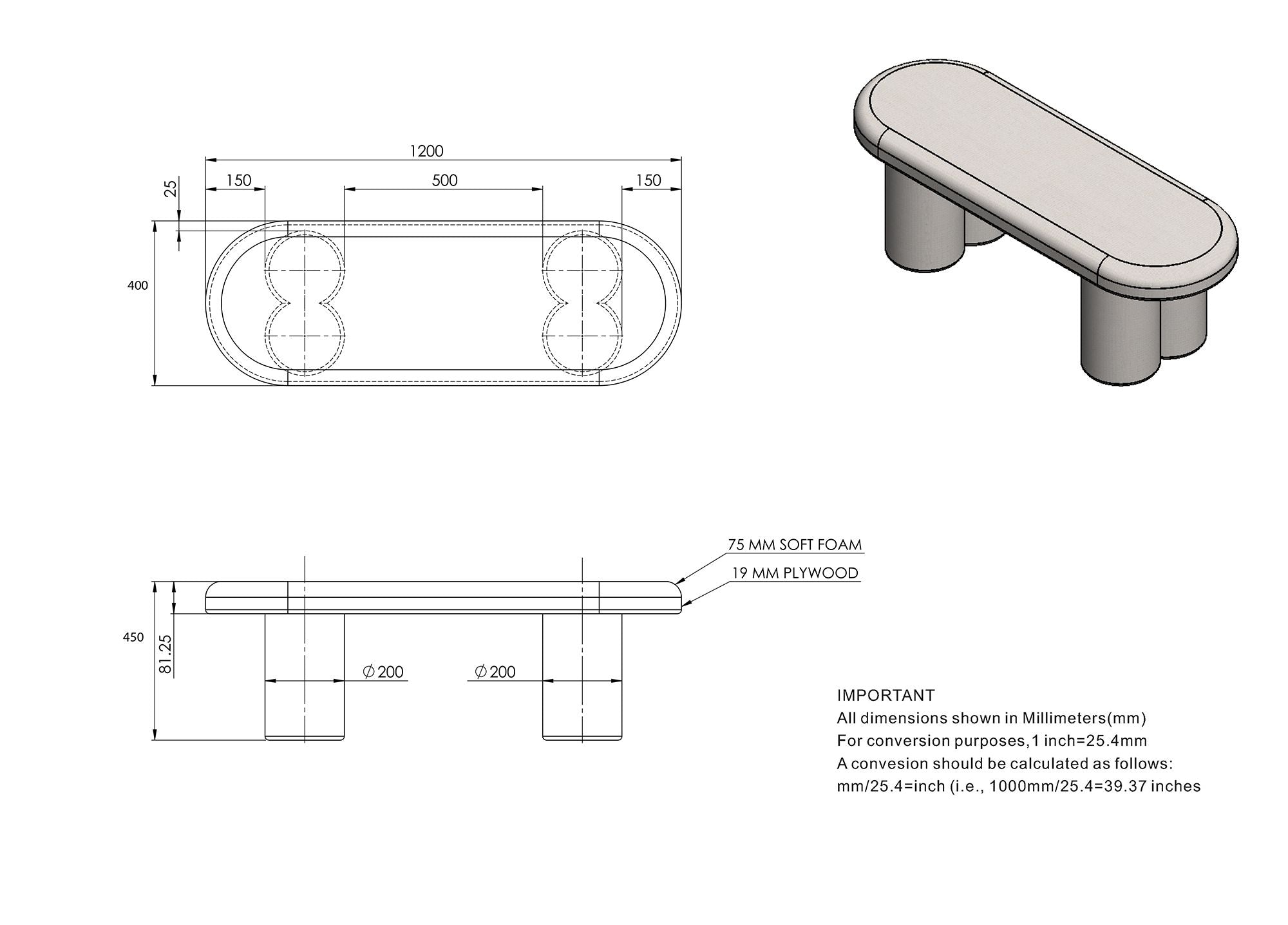 Azoro Boucle Bench