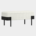 Odell Storage Bench in Ivory & Black