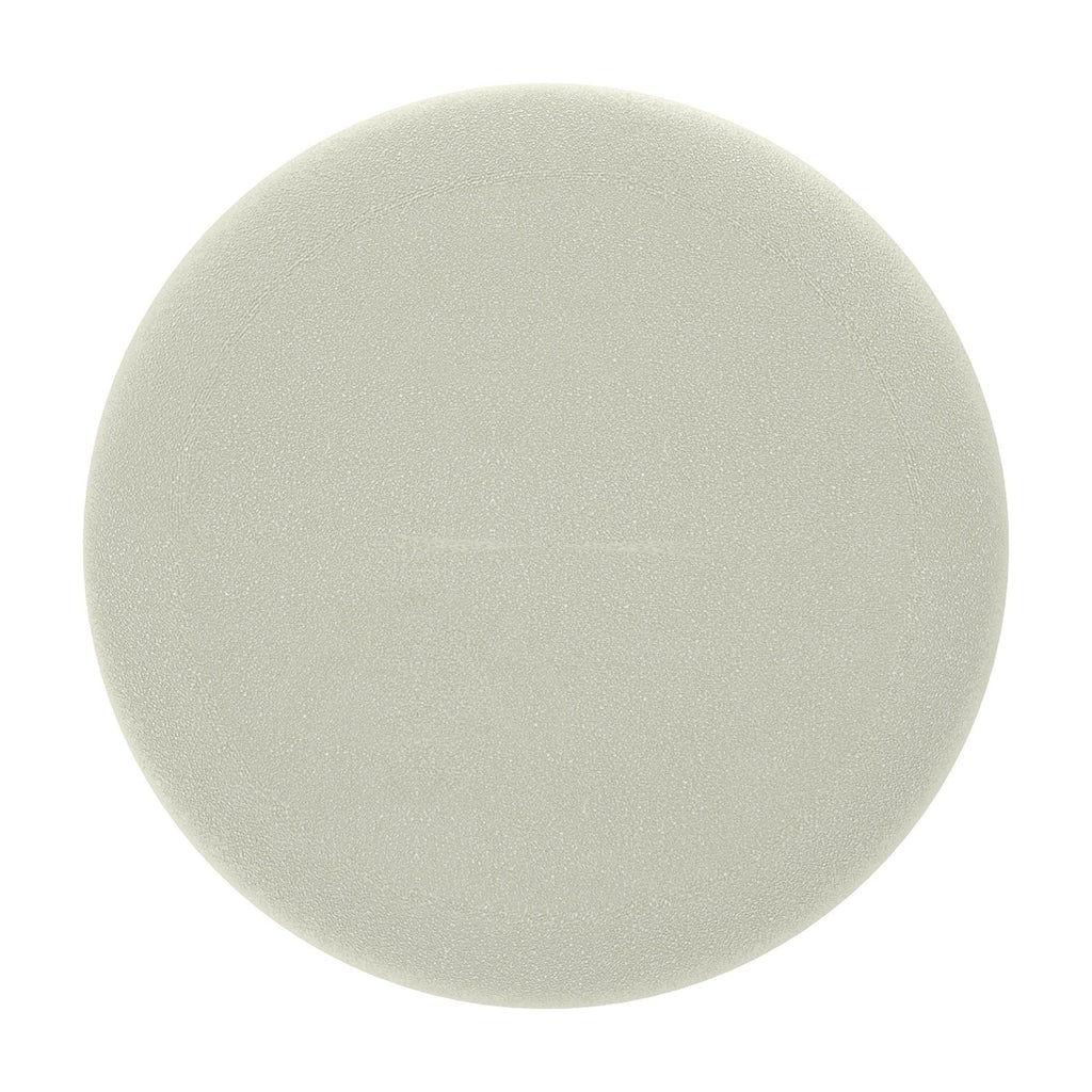 Alya Round Storage Ottoman in White and Natural