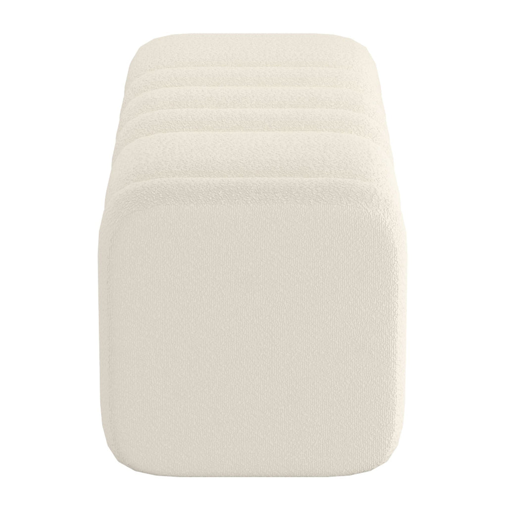 Rigel Large Ottoman Bench in Ivory Boucle
