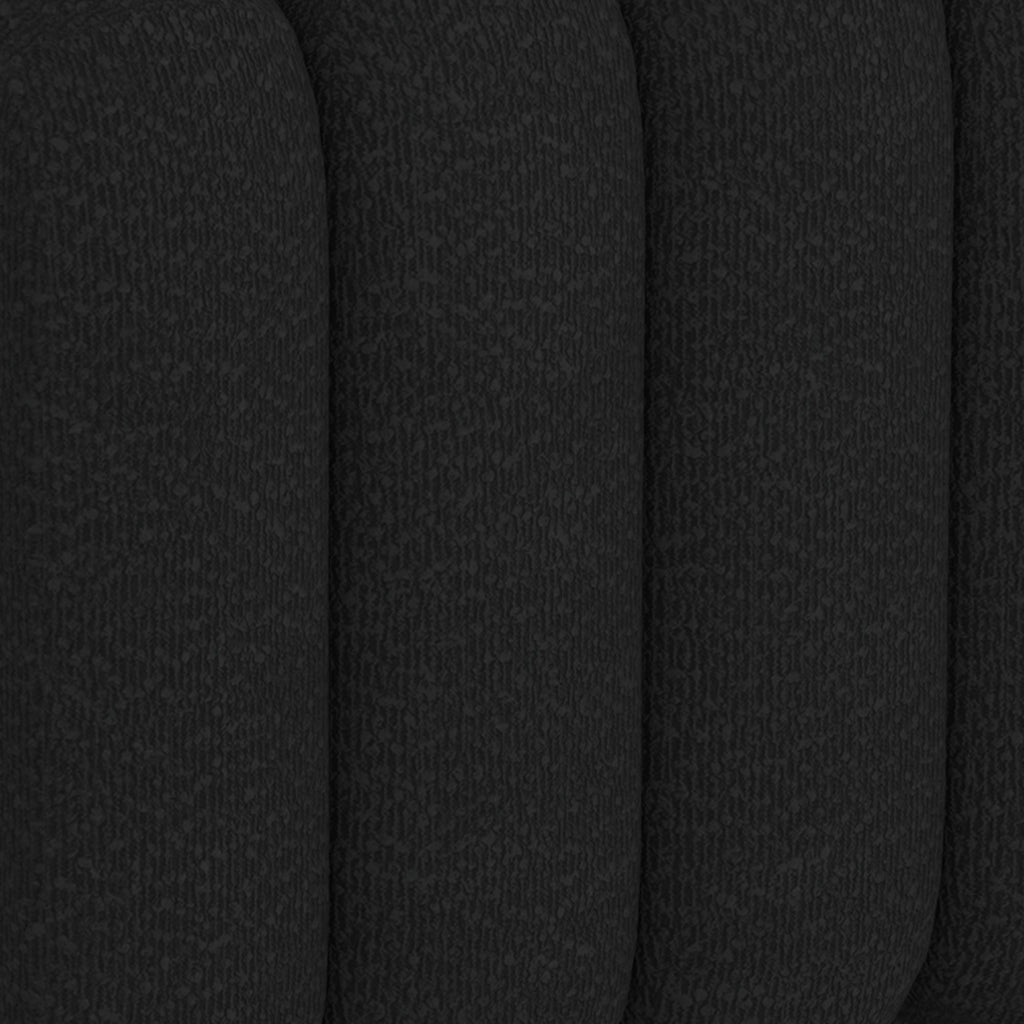 Rigel Small Square Ottoman in Black Boucle