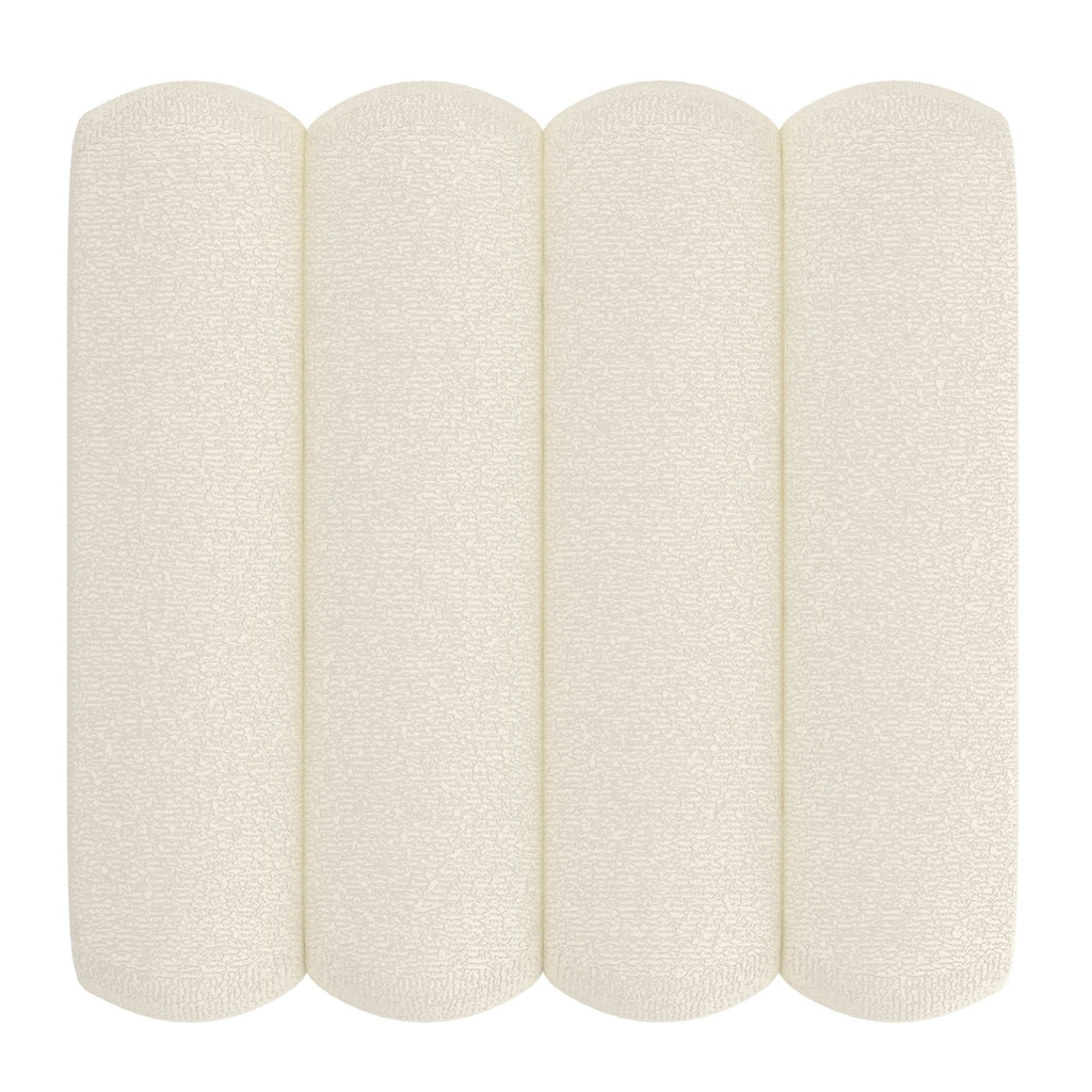 Rigel Small Square Ottoman in Ivory Boucle