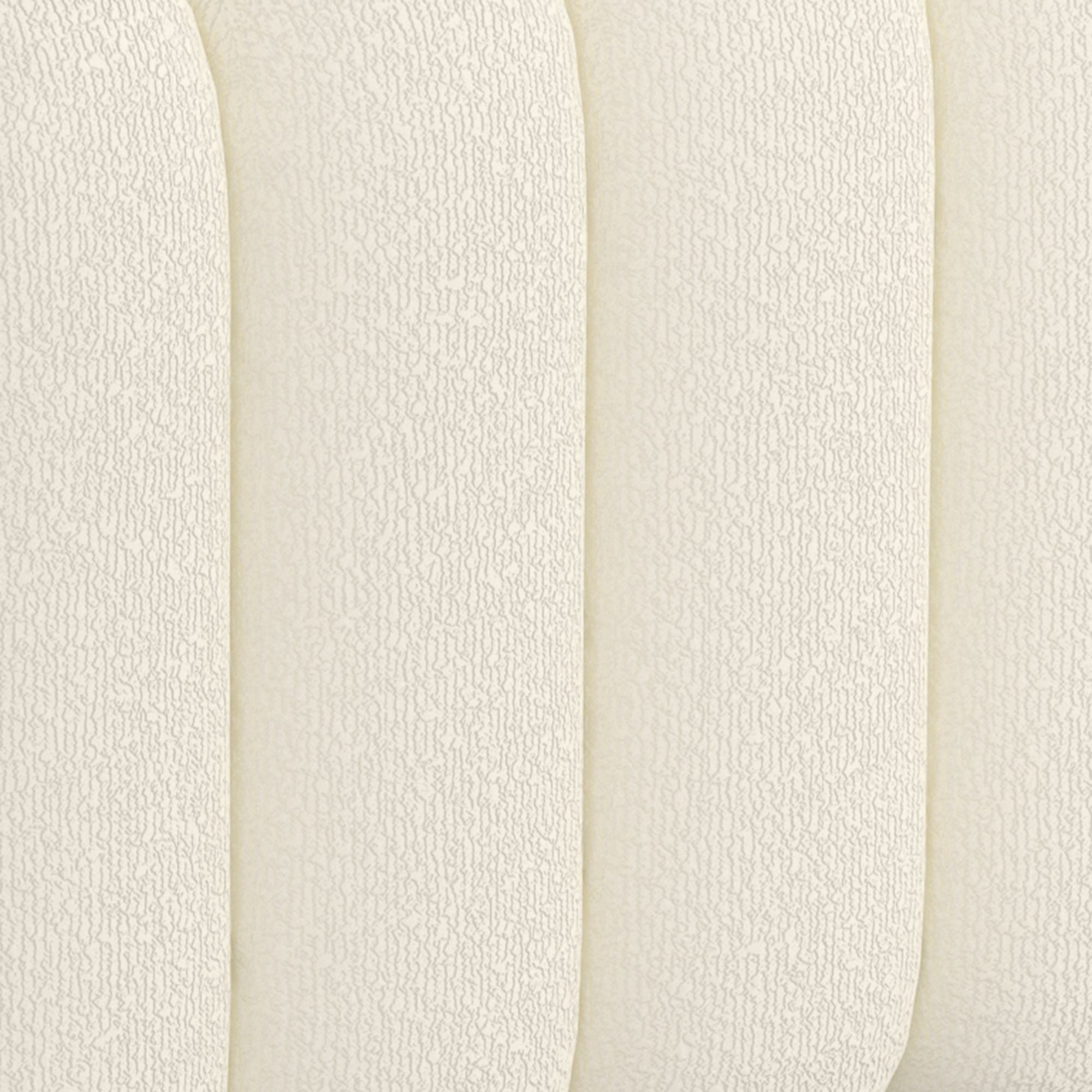 Rigel Small Square Ottoman in Ivory Boucle