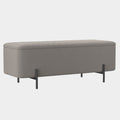 Erzo Storage Ottoman Bench in Warm Grey and Black