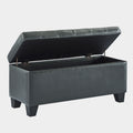 Winston Rectangular Storage Ottoman Bench in Grey
