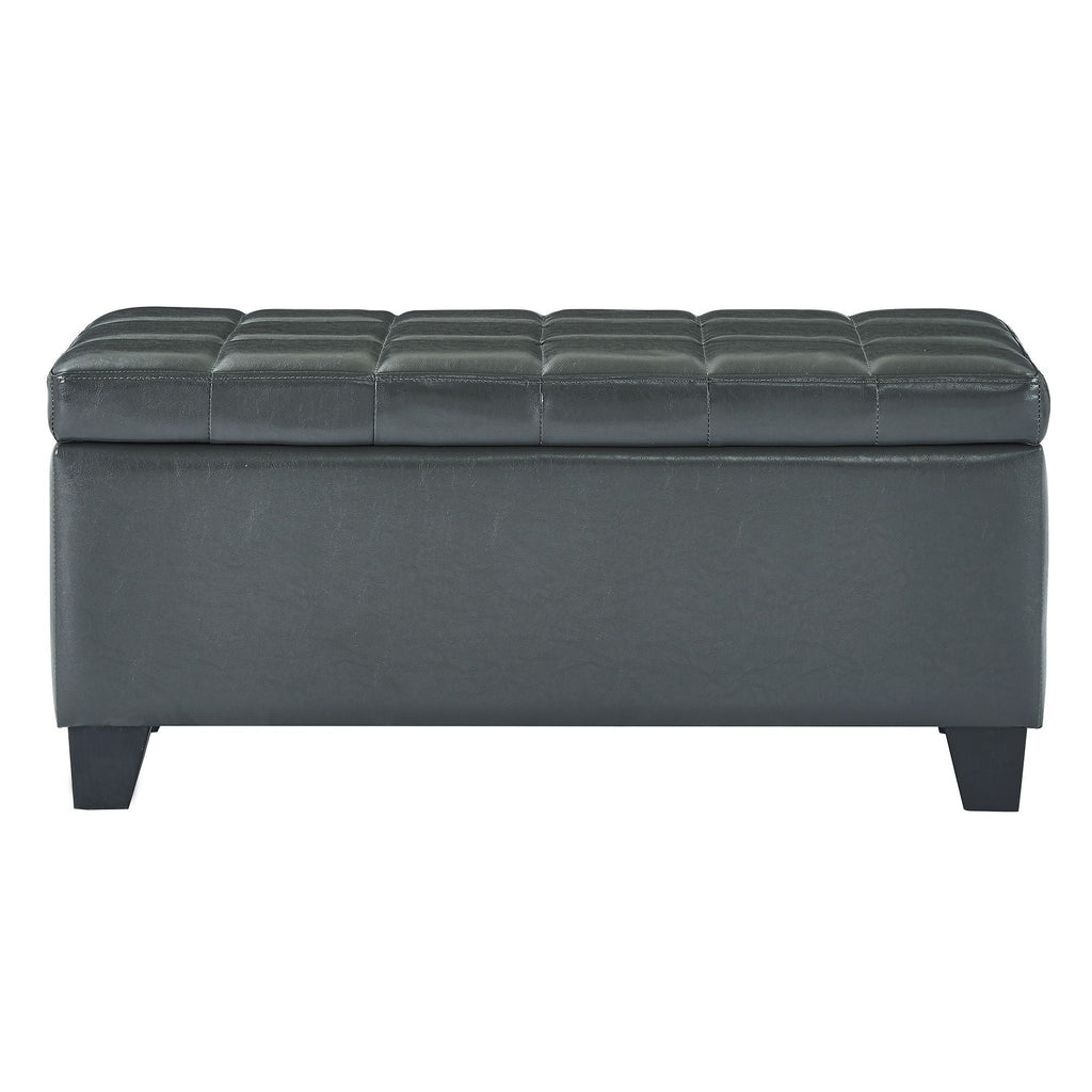 Winston Rectangular Storage Ottoman Bench in Grey