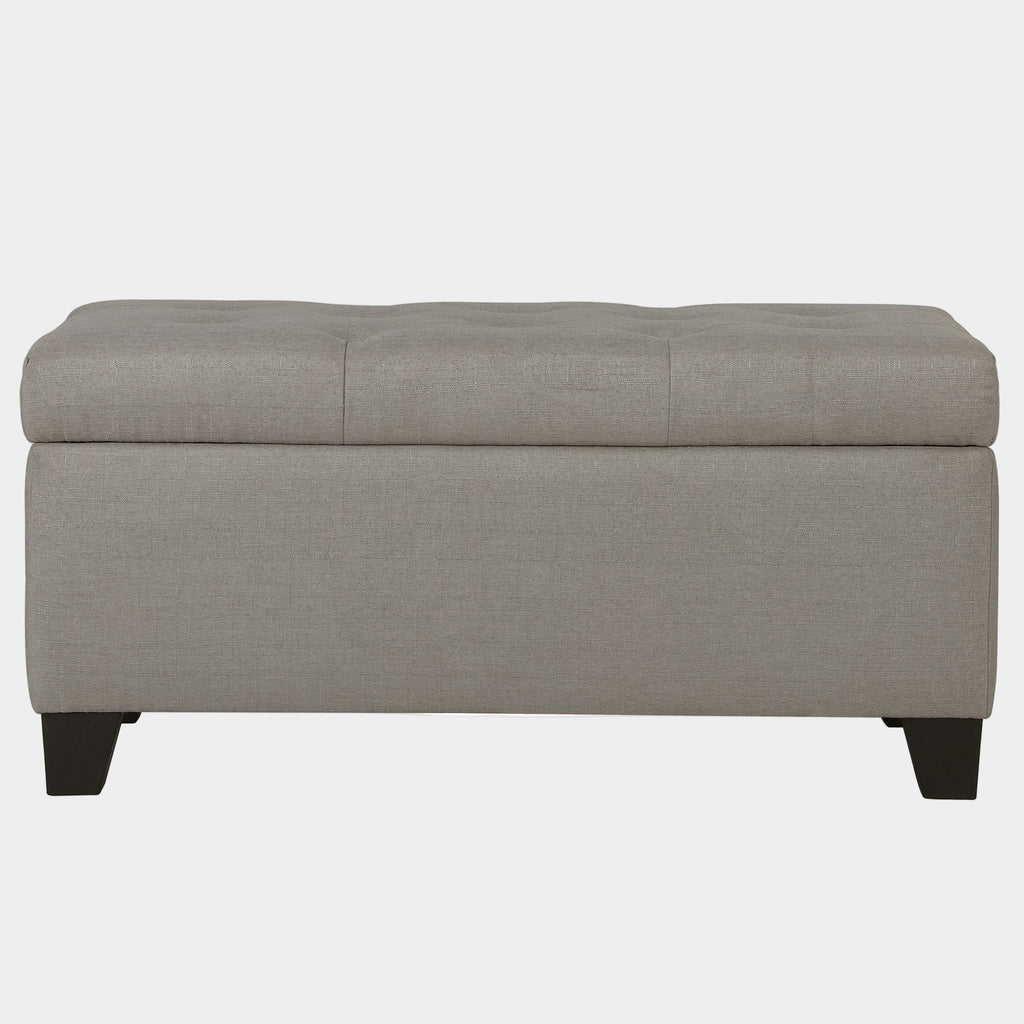 Harper Rectangular Storage Ottoman Bench in Light Grey
