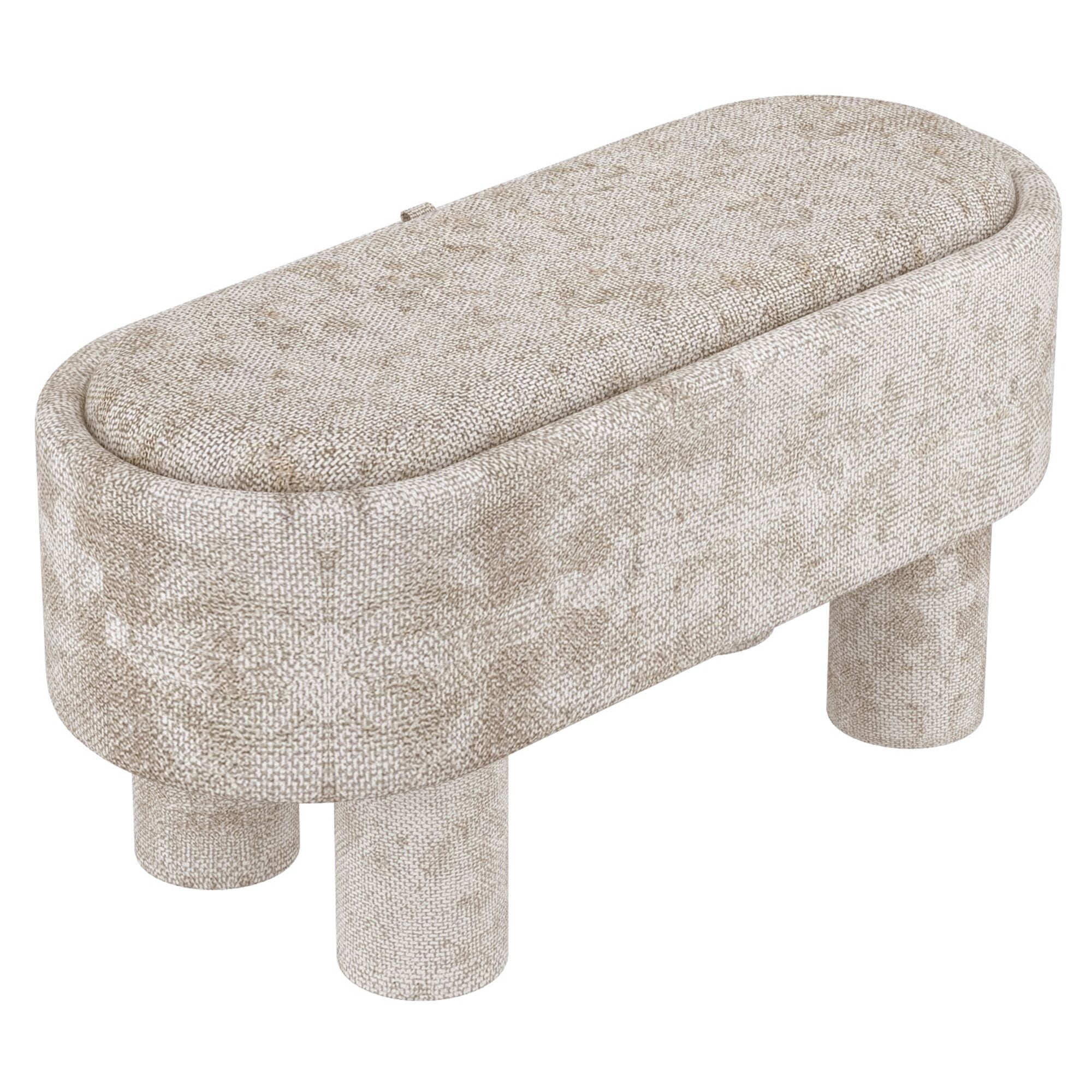 Sezron Storage Ottoman Bench in Beige