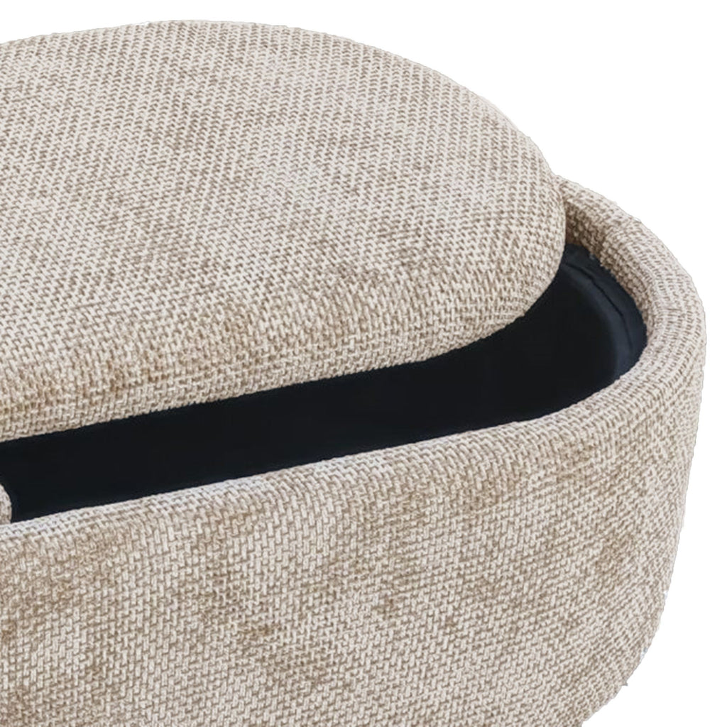 Sezron Storage Ottoman Bench in Beige