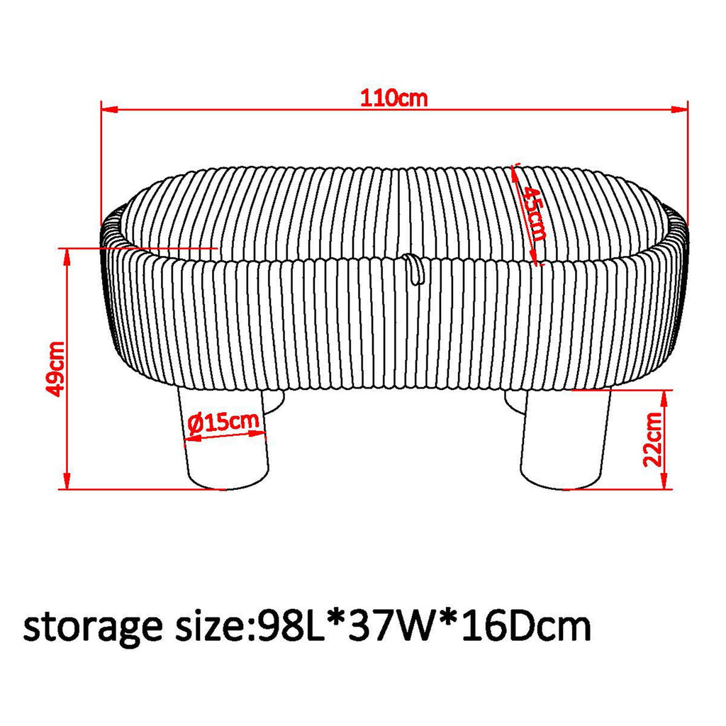 Sezron Storage Ottoman Bench in Beige