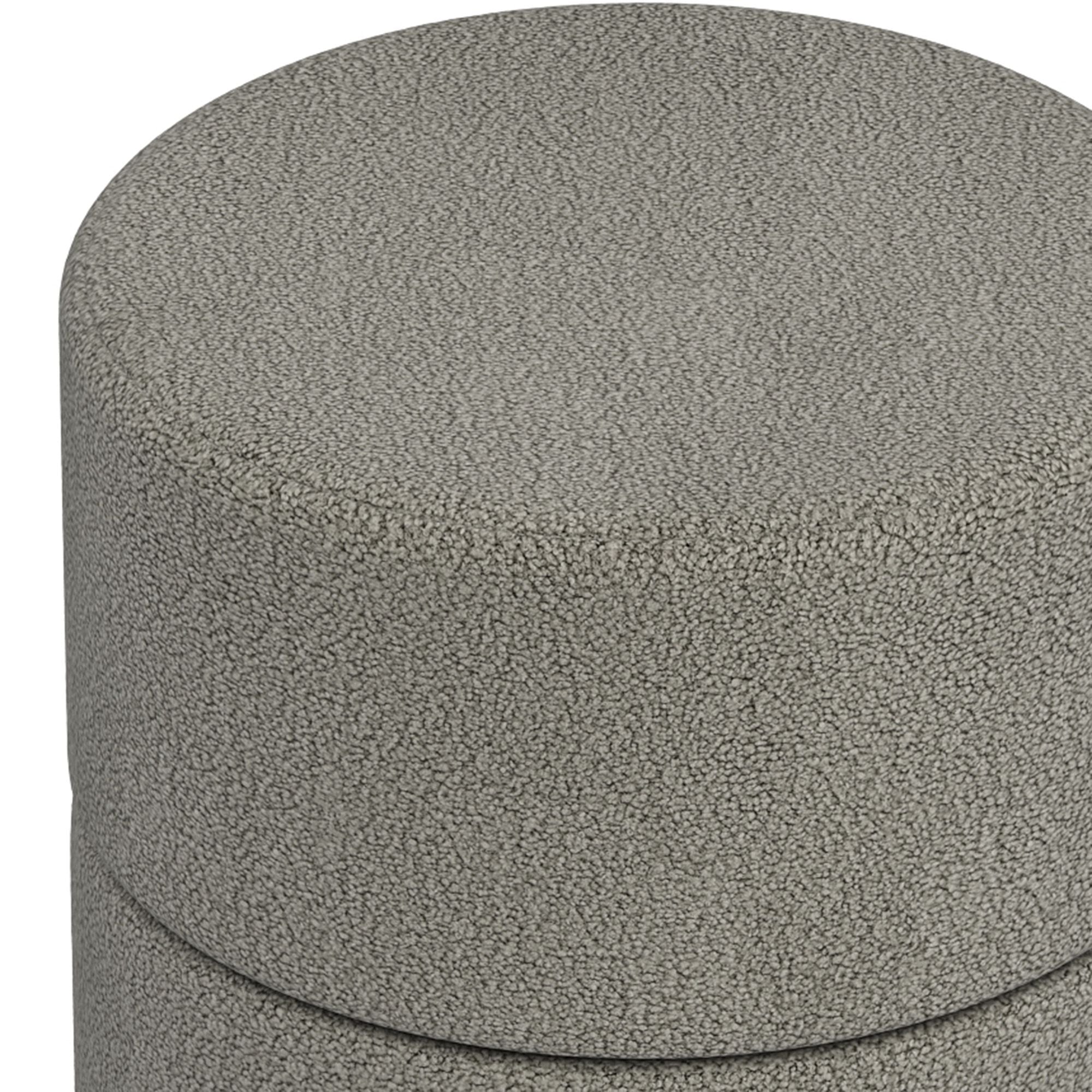 Novar Round Swivel Ottoman in Warm Grey Boucle