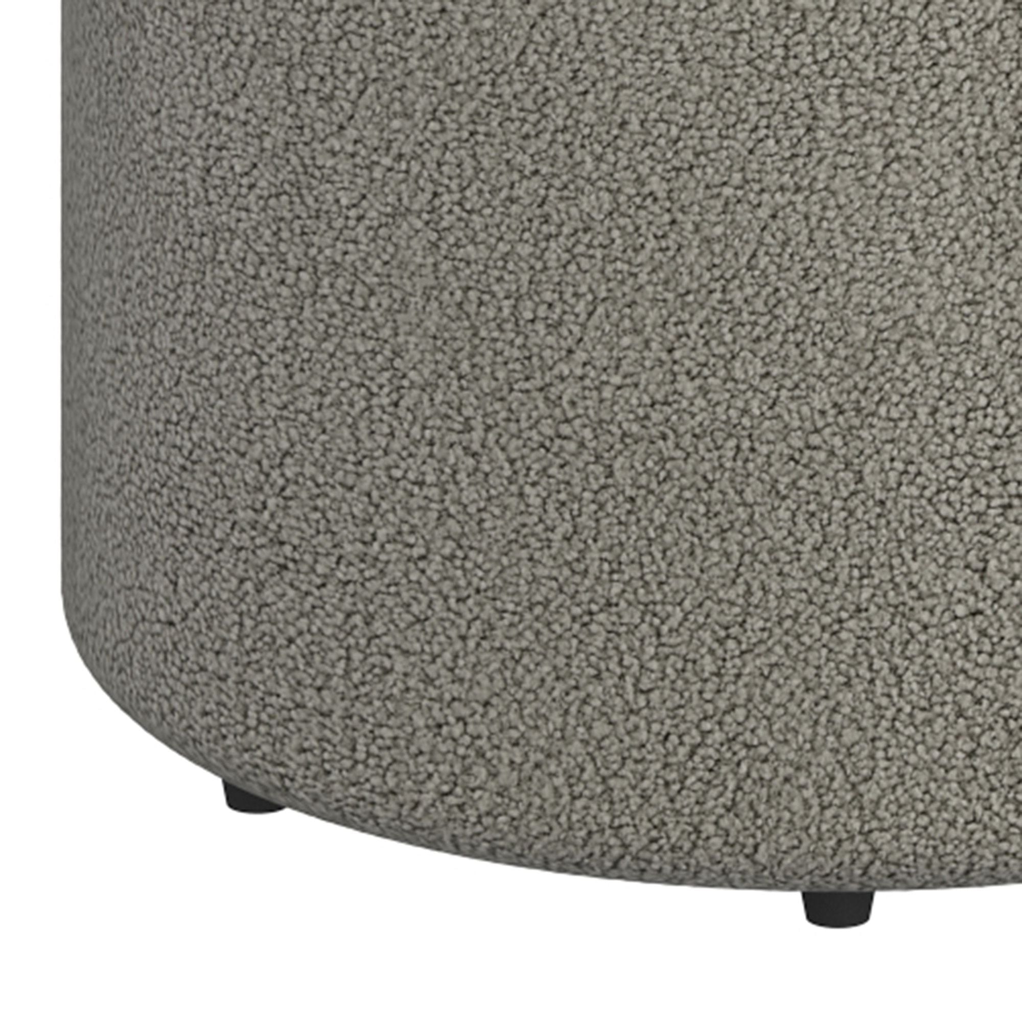 Novar Round Swivel Ottoman in Warm Grey Boucle