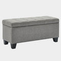 Lila Rectangular Storage Ottoman Bench in Grey
