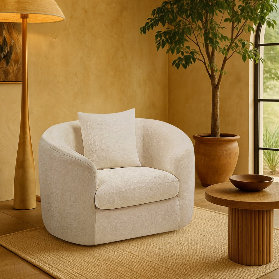Penelope Chenille Fabric Upholstered Accent Chair