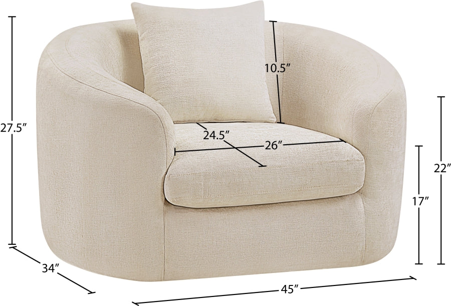 Penelope Chenille Fabric Upholstered Accent Chair