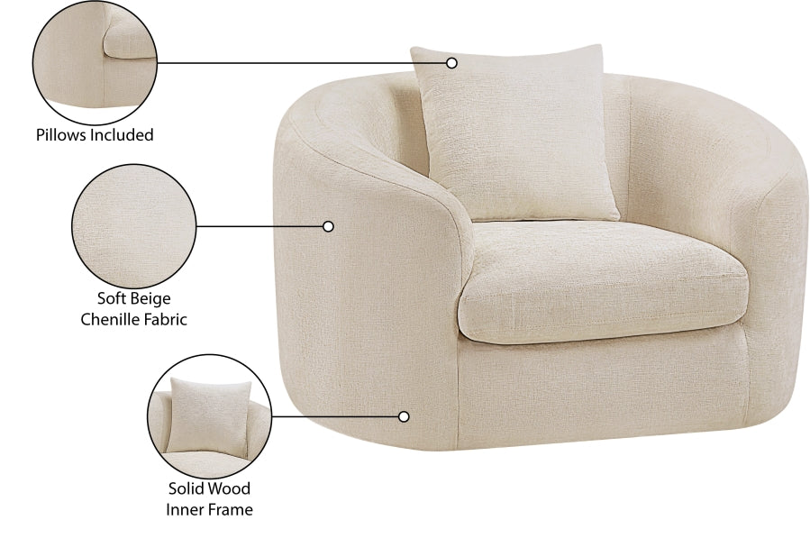 Penelope Chenille Fabric Upholstered Accent Chair