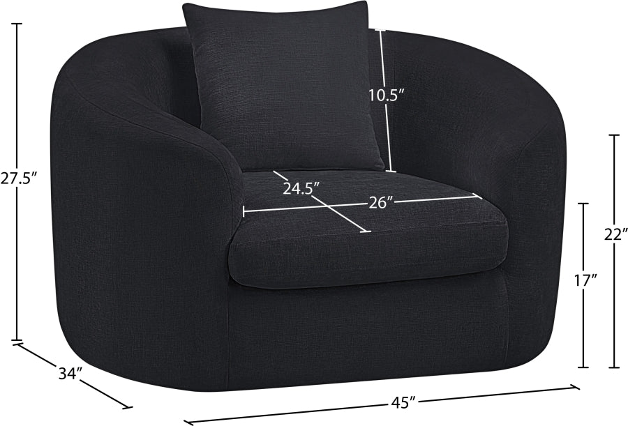 Penelope Chenille Fabric Upholstered Accent Chair