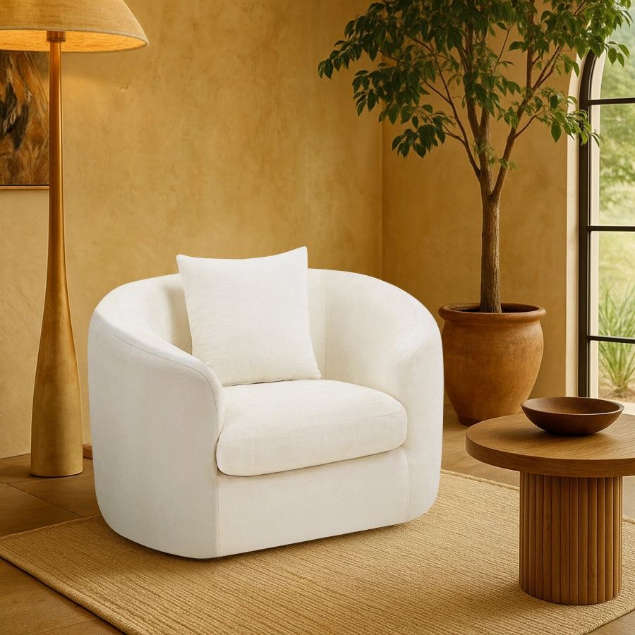 Penelope Chenille Fabric Upholstered Accent Chair
