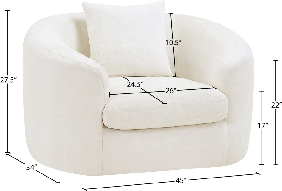 Penelope Chenille Fabric Upholstered Accent Chair