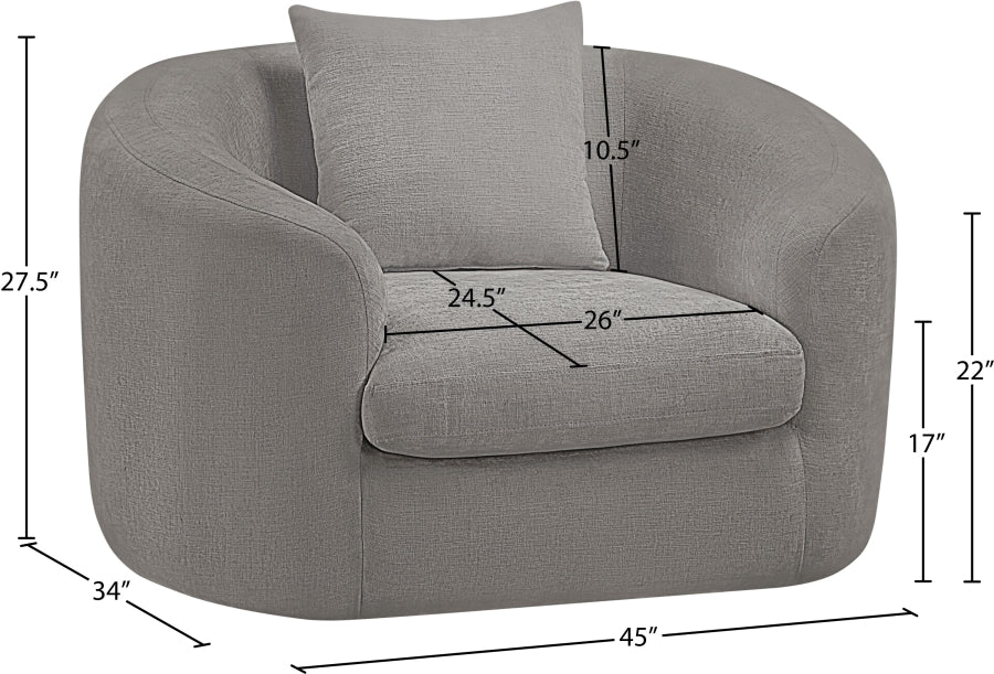 Penelope Chenille Fabric Upholstered Accent Chair