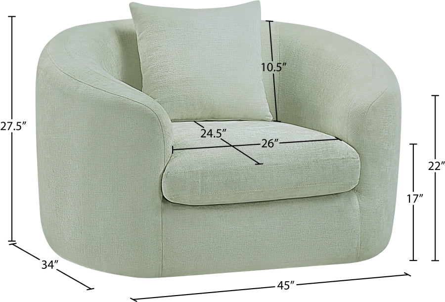 Penelope Chenille Fabric Upholstered Accent Chair
