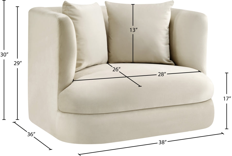 Alder Velvet Upholstered Accent Chair