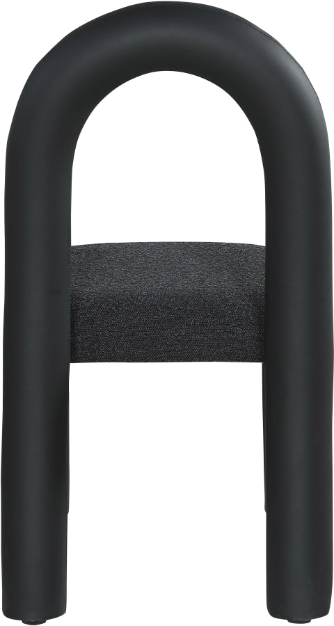 Amari Vegan Leather And Boucle Fabric Upholstered Dining Chair