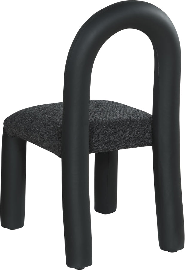 Amari Vegan Leather And Boucle Fabric Upholstered Dining Chair