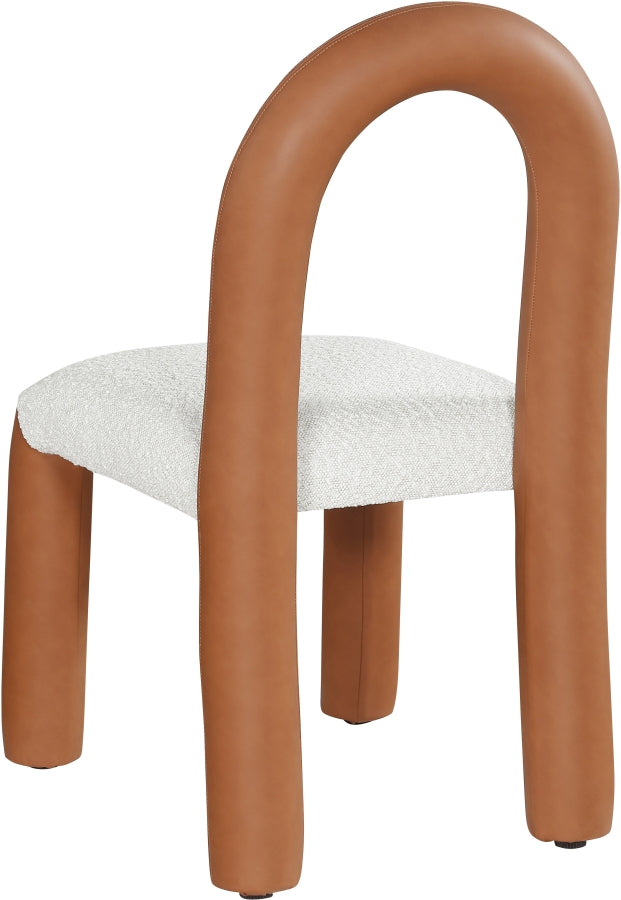 Amari Vegan Leather And Boucle Fabric Upholstered Dining Chair