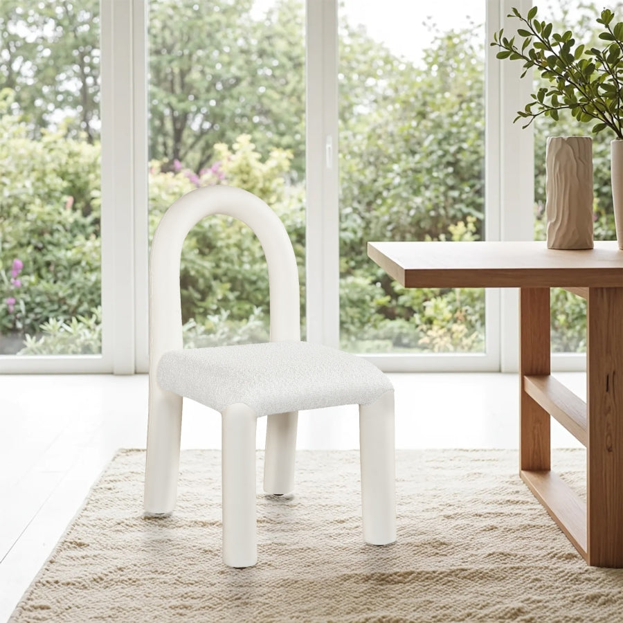 Amari Vegan Leather And Boucle Fabric Upholstered Dining Chair