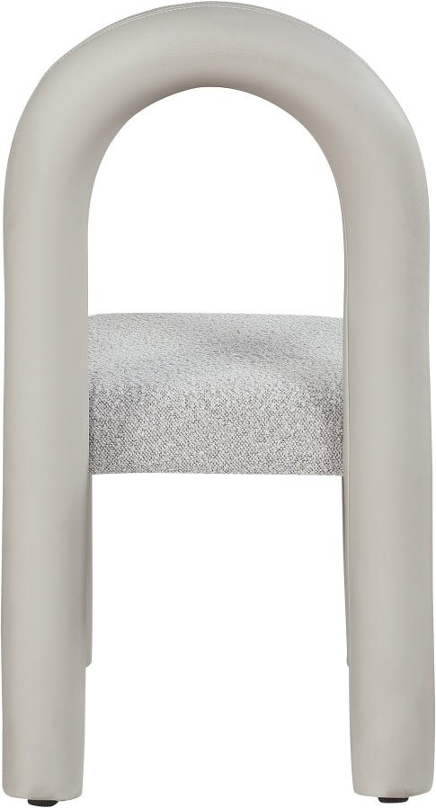 Amari Vegan Leather And Boucle Fabric Upholstered Dining Chair