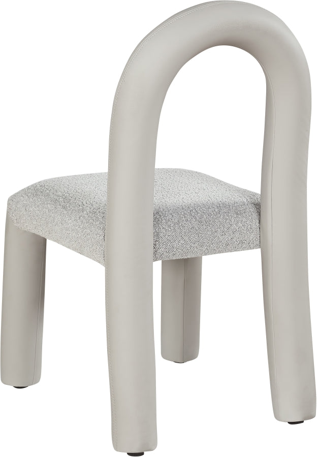 Amari Vegan Leather And Boucle Fabric Upholstered Dining Chair