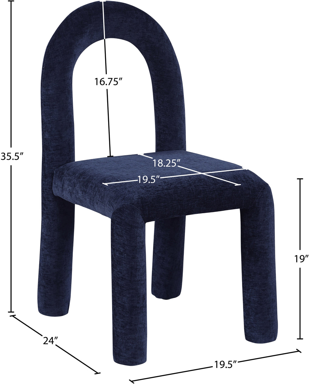 Amari Chenille Fabric Upholstered Dining Chair