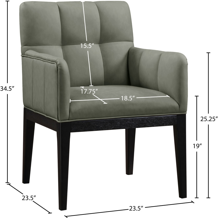 Adrian Vegan Leather Upholstered Dining Arm Chair