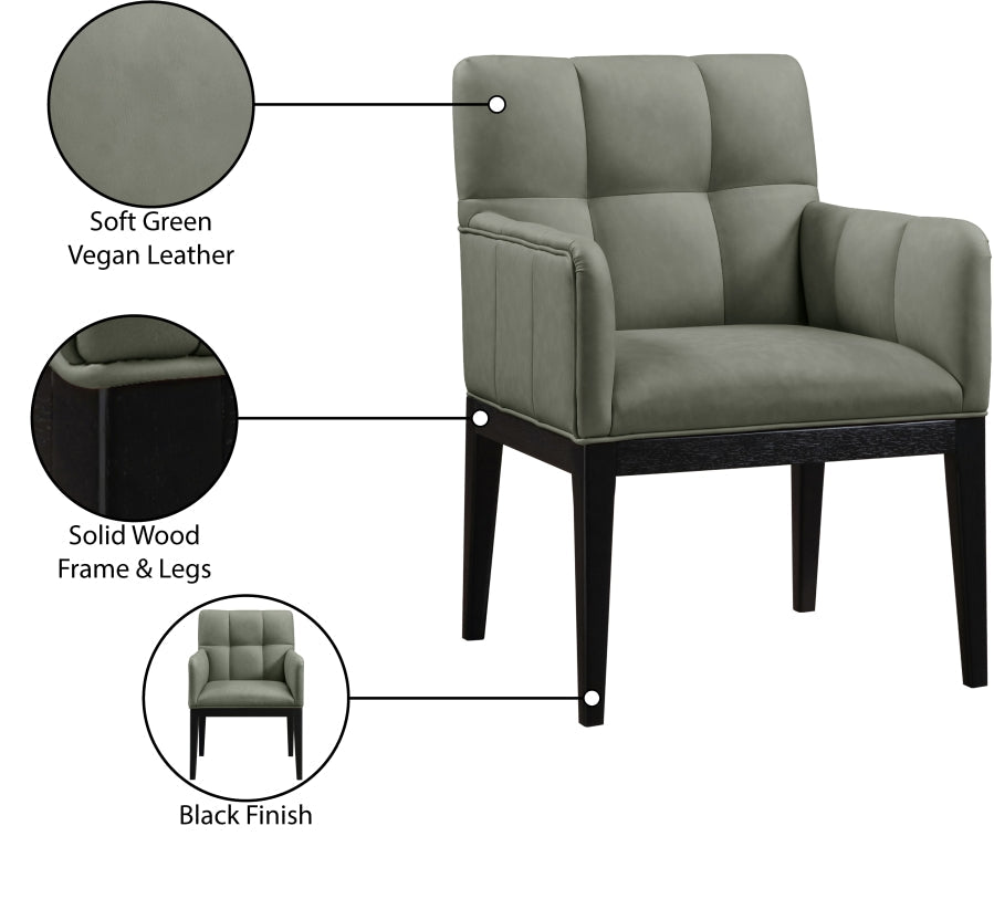 Adrian Vegan Leather Upholstered Dining Arm Chair