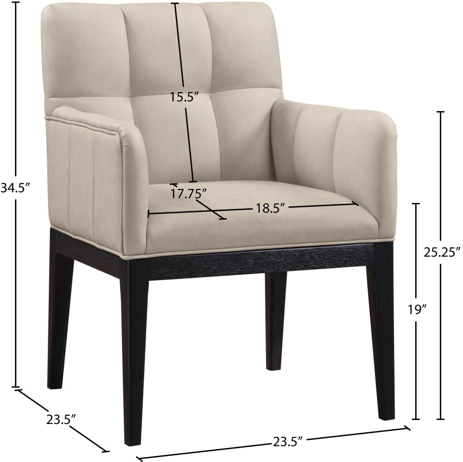Adrian Vegan Leather Upholstered Dining Arm Chair