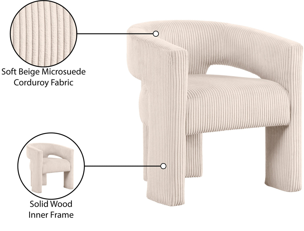 Riz Corduroy Upholstered Accent Chair / Dining Chair