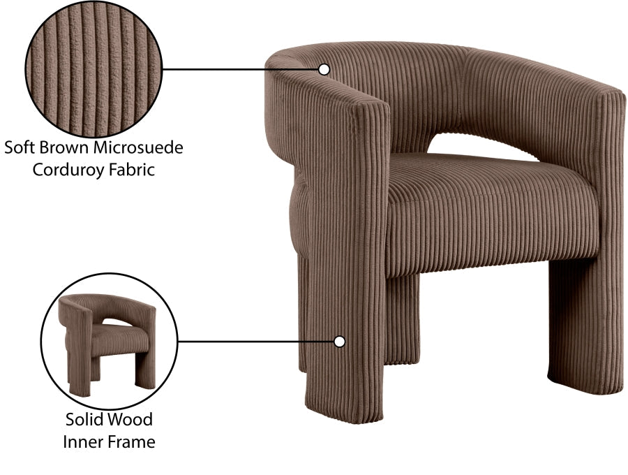 Riz Corduroy Upholstered Accent Chair / Dining Chair