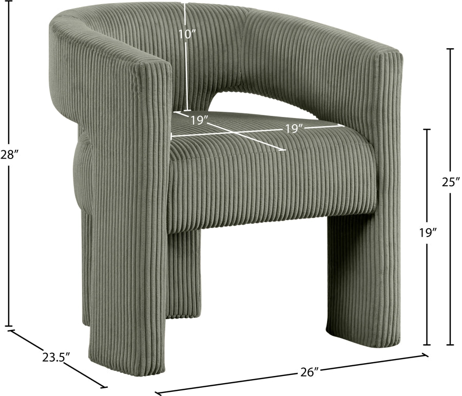 Riz Corduroy Upholstered Accent Chair / Dining Chair