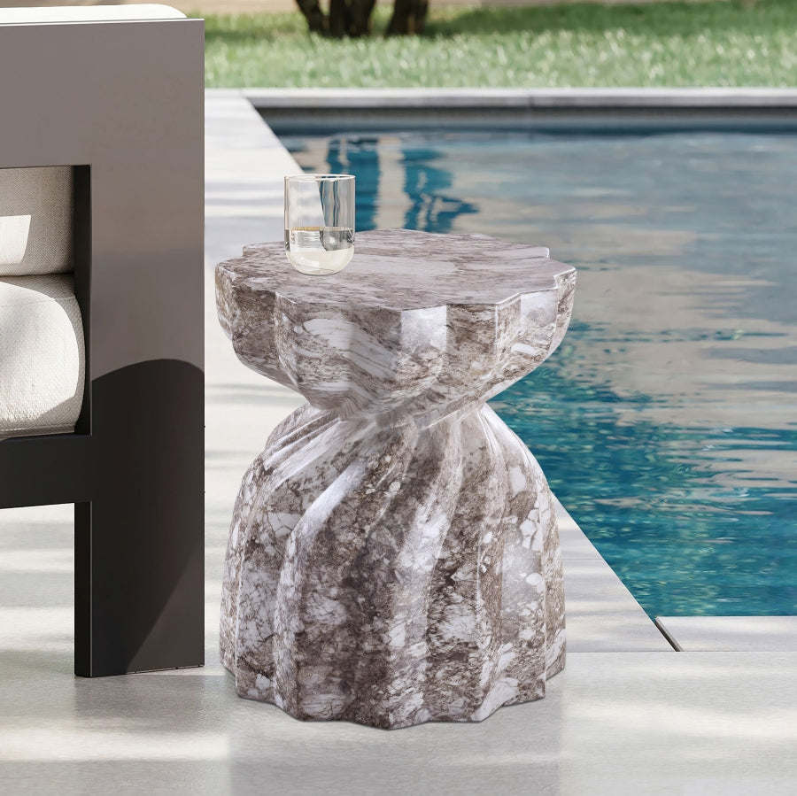 Caserta Marble Finish Indoor / Outdoor Concrete End Table