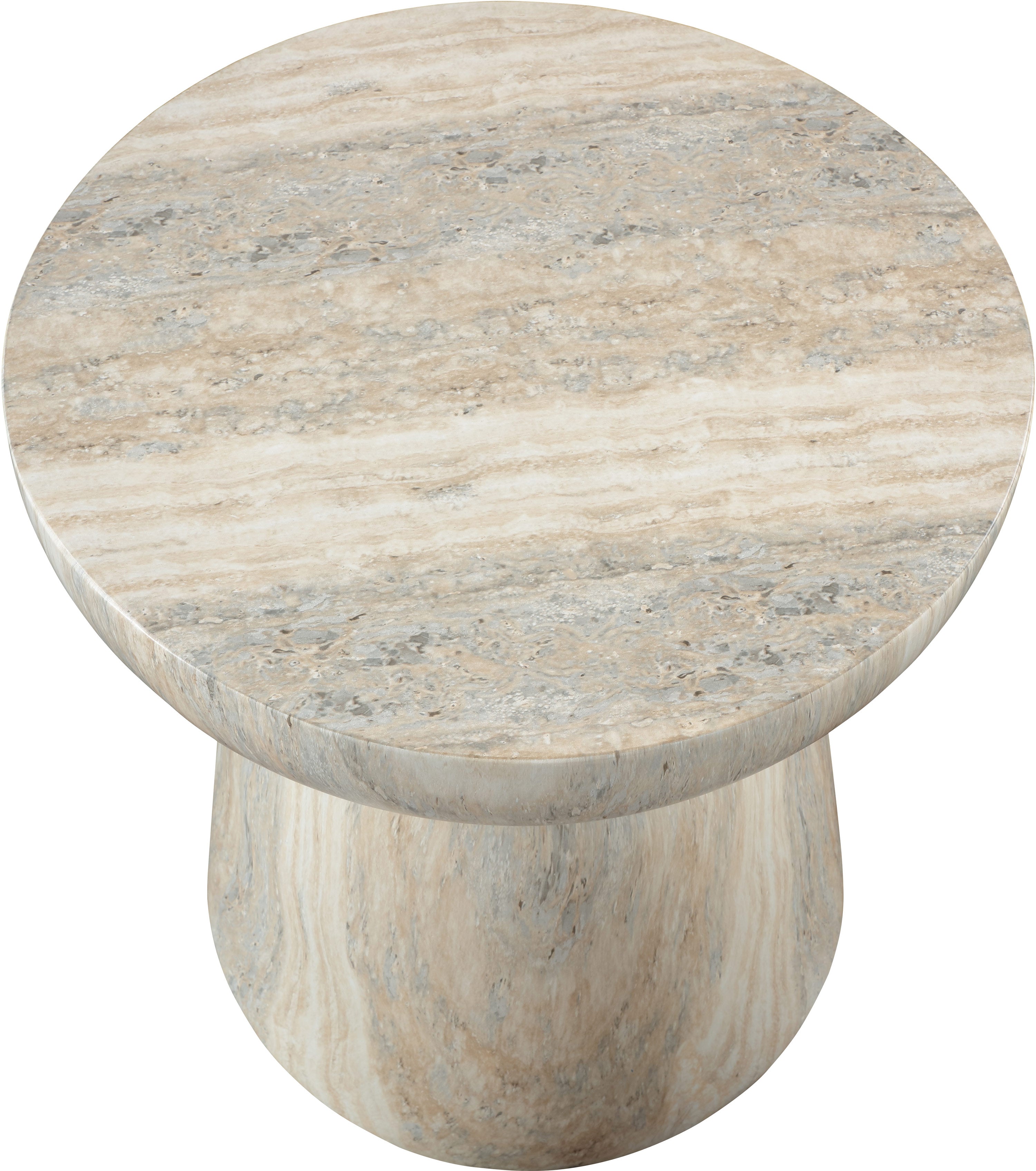 Avellino Travertine Finish Indoor / Outdoor Concrete End Table