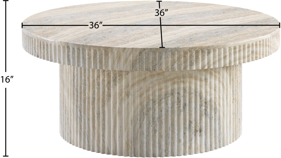 Legatto Travertine Finish Indoor/Outdoor Concrete Coffee Table