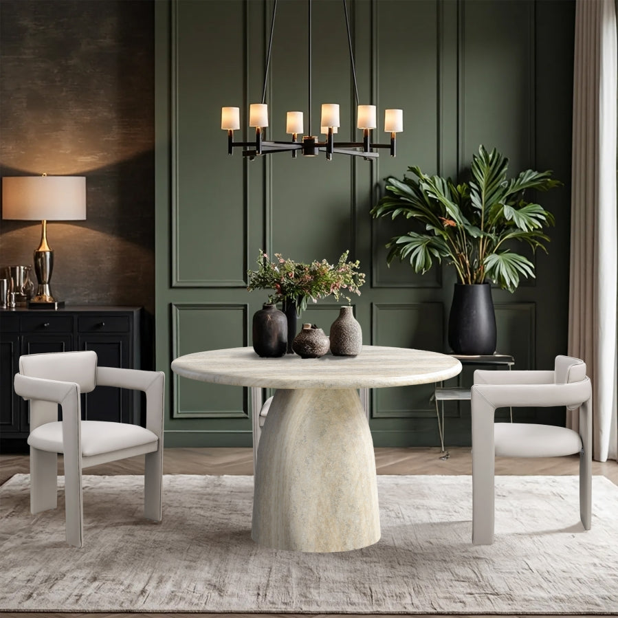 Cosenza Travertine Finish Indoor / Outdoor Concrete Dining Table