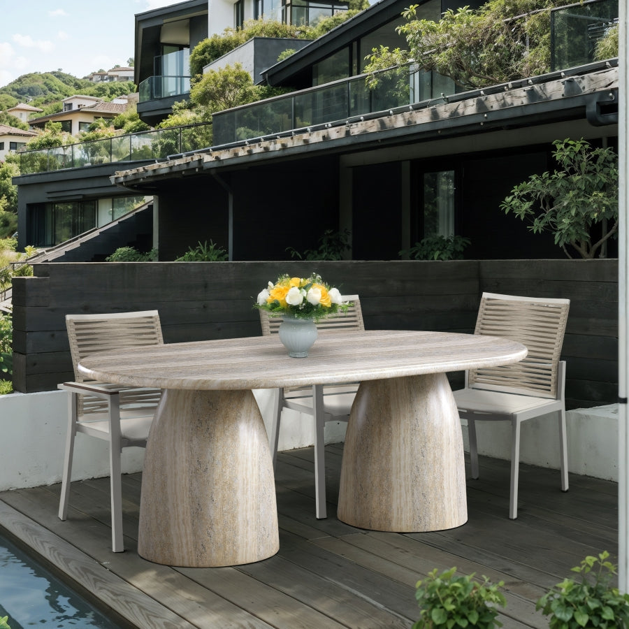 Cosenza Travertine Finish Indoor / Outdoor Concrete Dining Table