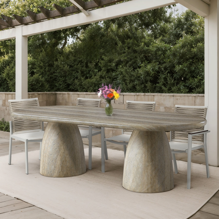 Cosenza Travertine Finish Indoor / Outdoor Concrete Dining Table