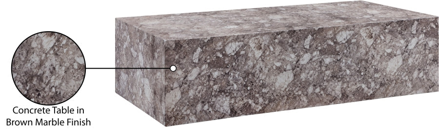 Piazza Marble Finish Indoor/Outdoor Concrete Coffee Table