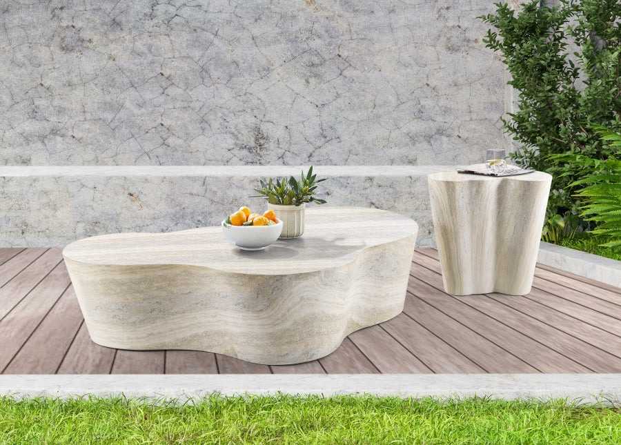 Monza Travertine Finish Indoor / Outdoor Concrete End / Side Table