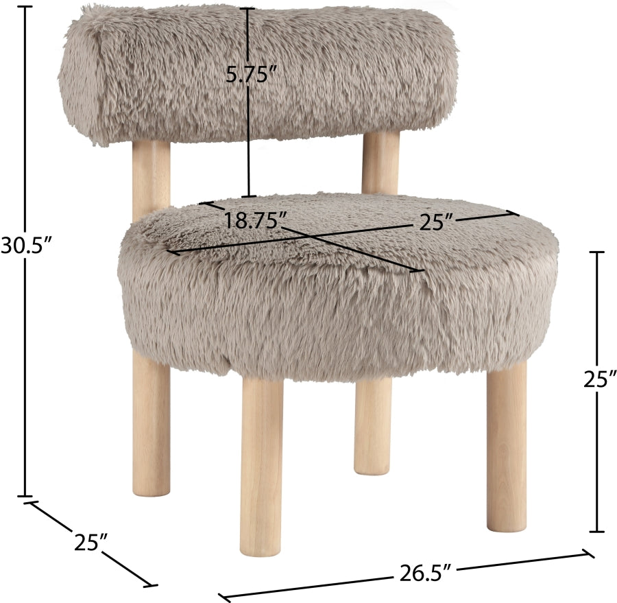 Ambre Vegan Shearling Fabric Upholstered Accent Chair